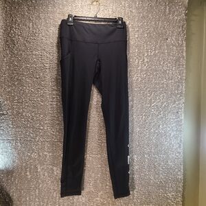 Evo Women's Pull On Black Leggings Pockets Medium Polyester